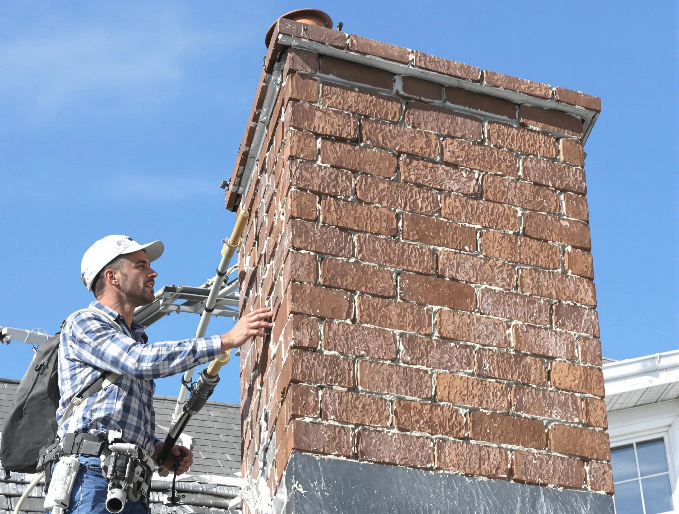 Brickwork for a chimney rebuild by Maplewood Chimney Sweep in Maplewood, NJ