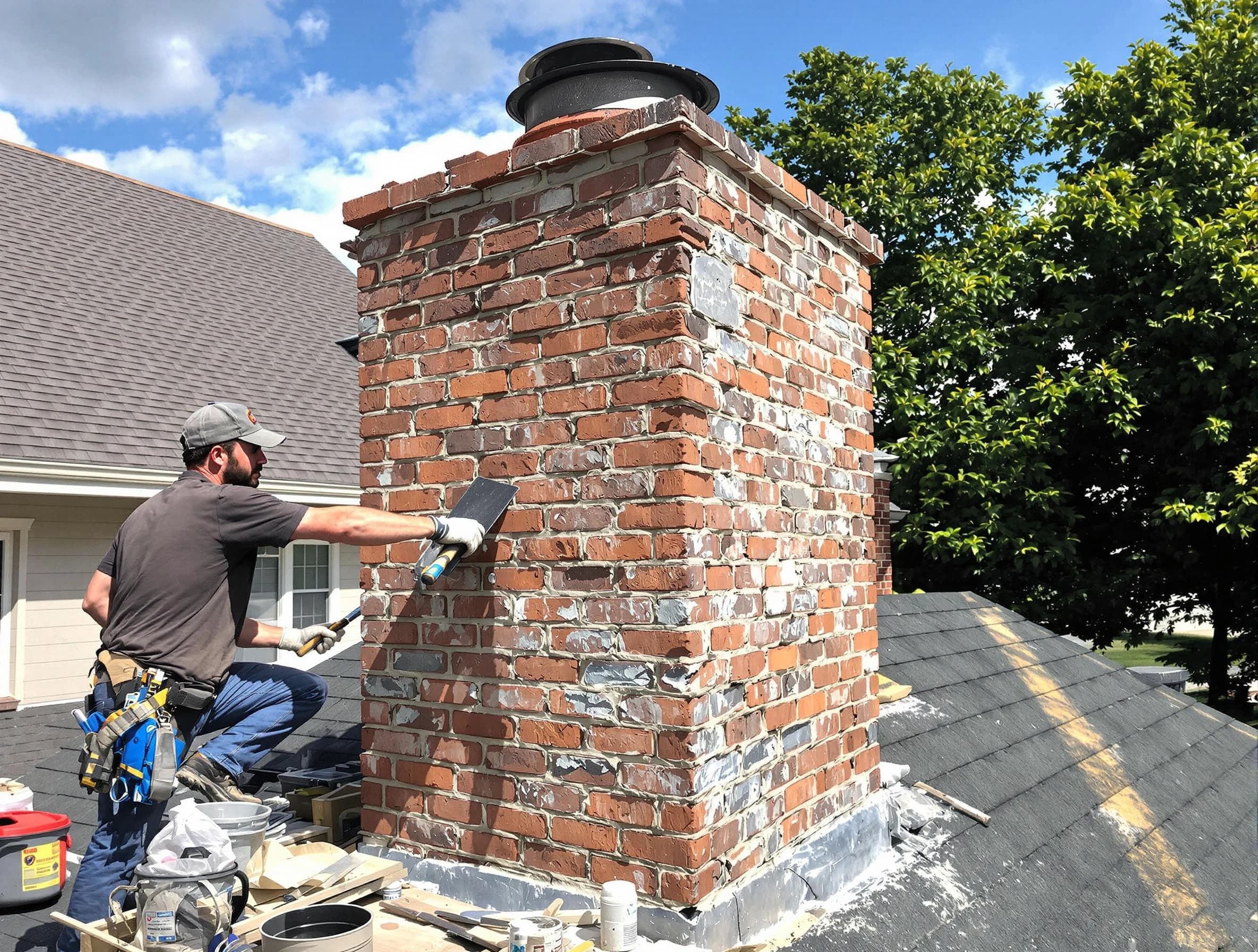 Completed chimney rebuild by Maplewood Chimney Sweep in Maplewood, NJ