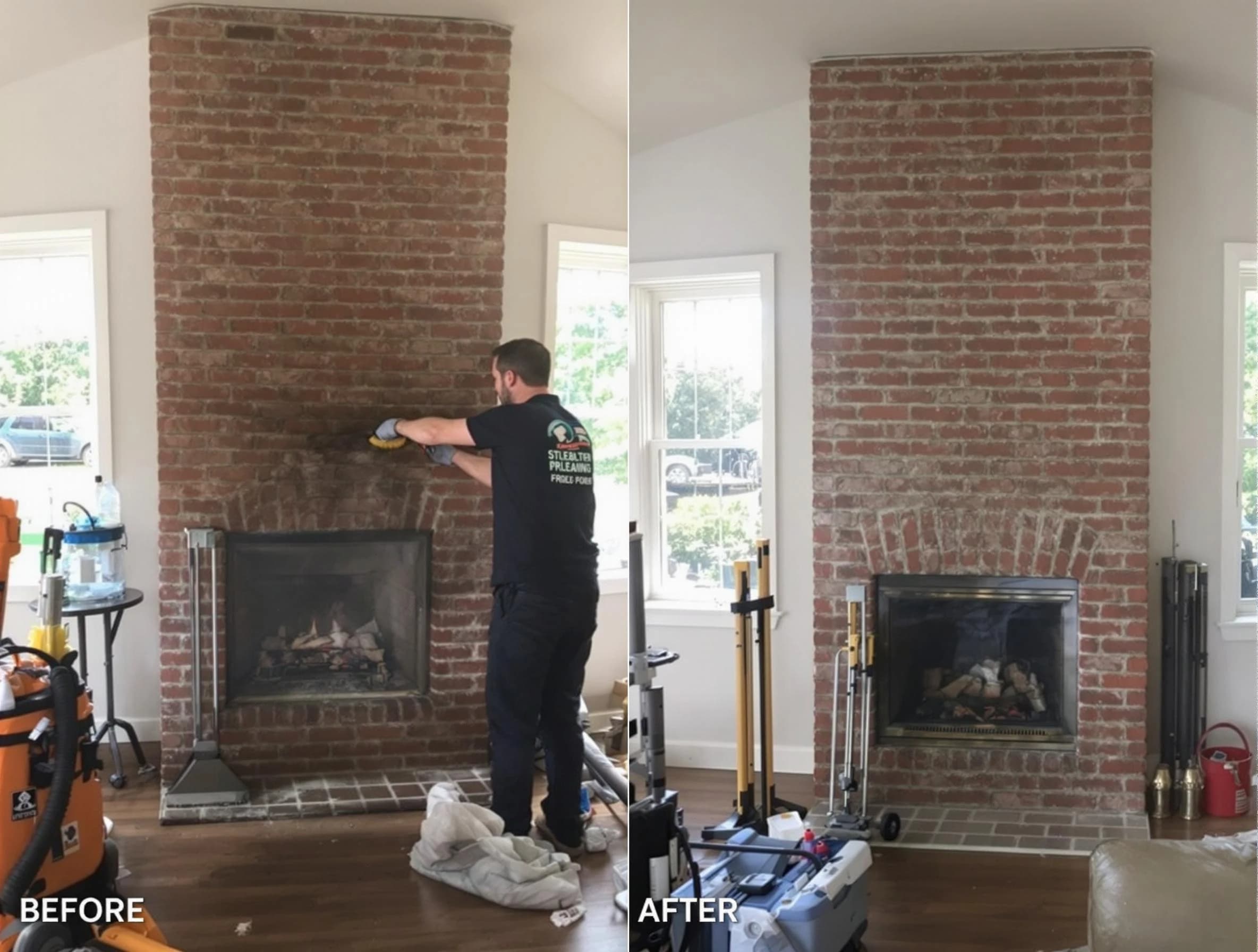 Finished chimney sweeping service by Maplewood Chimney Sweep in Maplewood, NJ