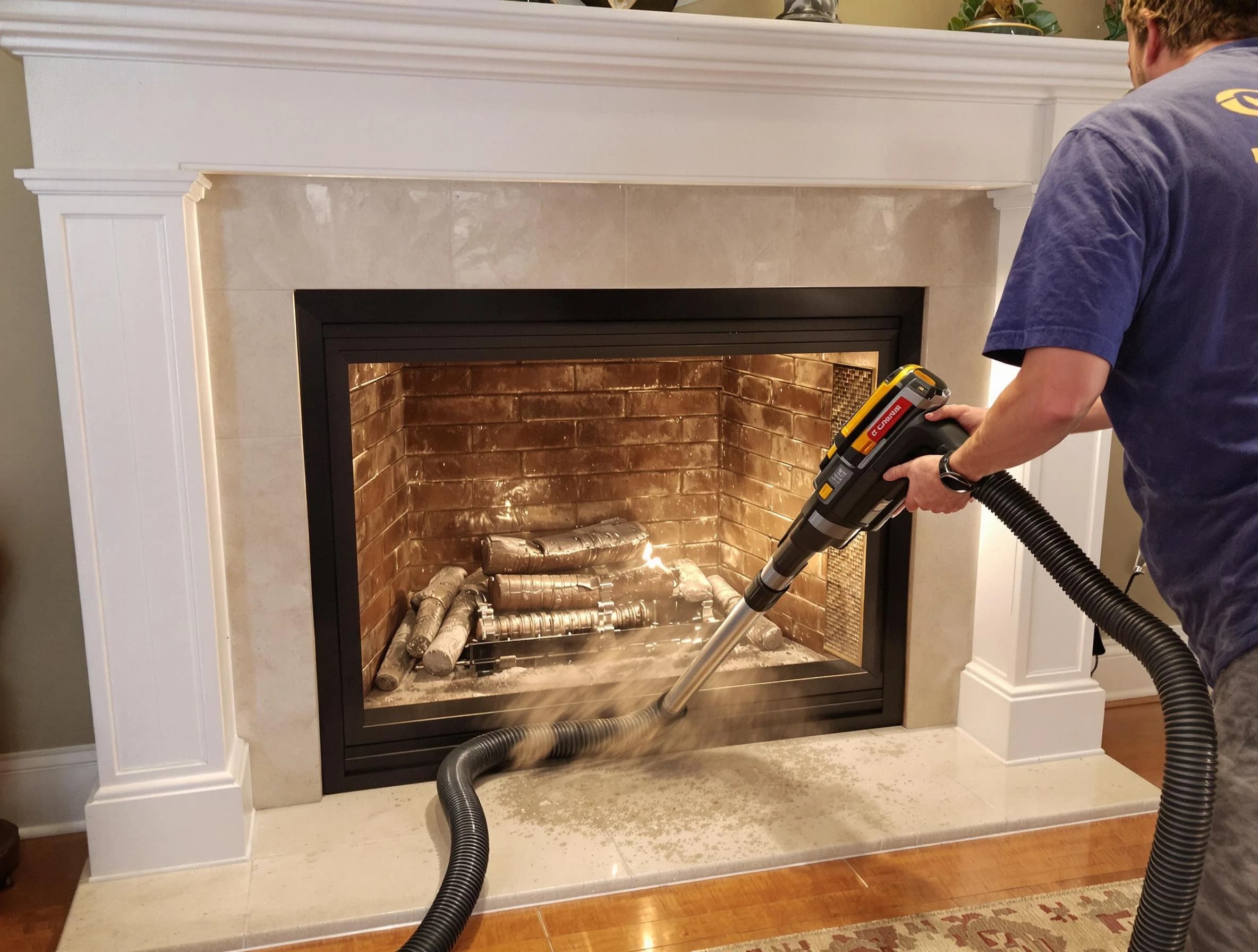 Fireplace cleaning performed by Maplewood Chimney Sweep in Maplewood, NJ
