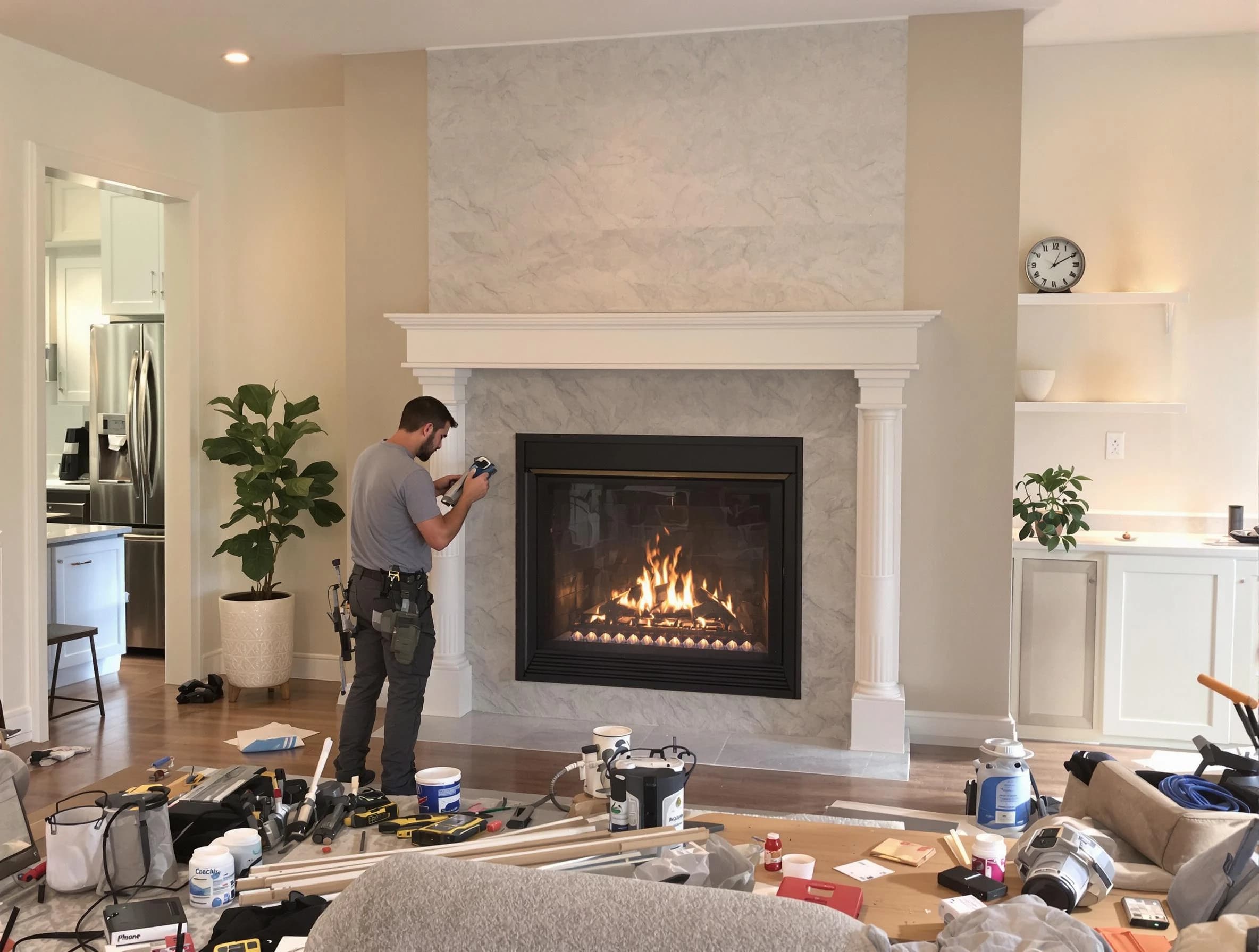 Newly installed fireplace by Maplewood Chimney Sweep in Maplewood, NJ