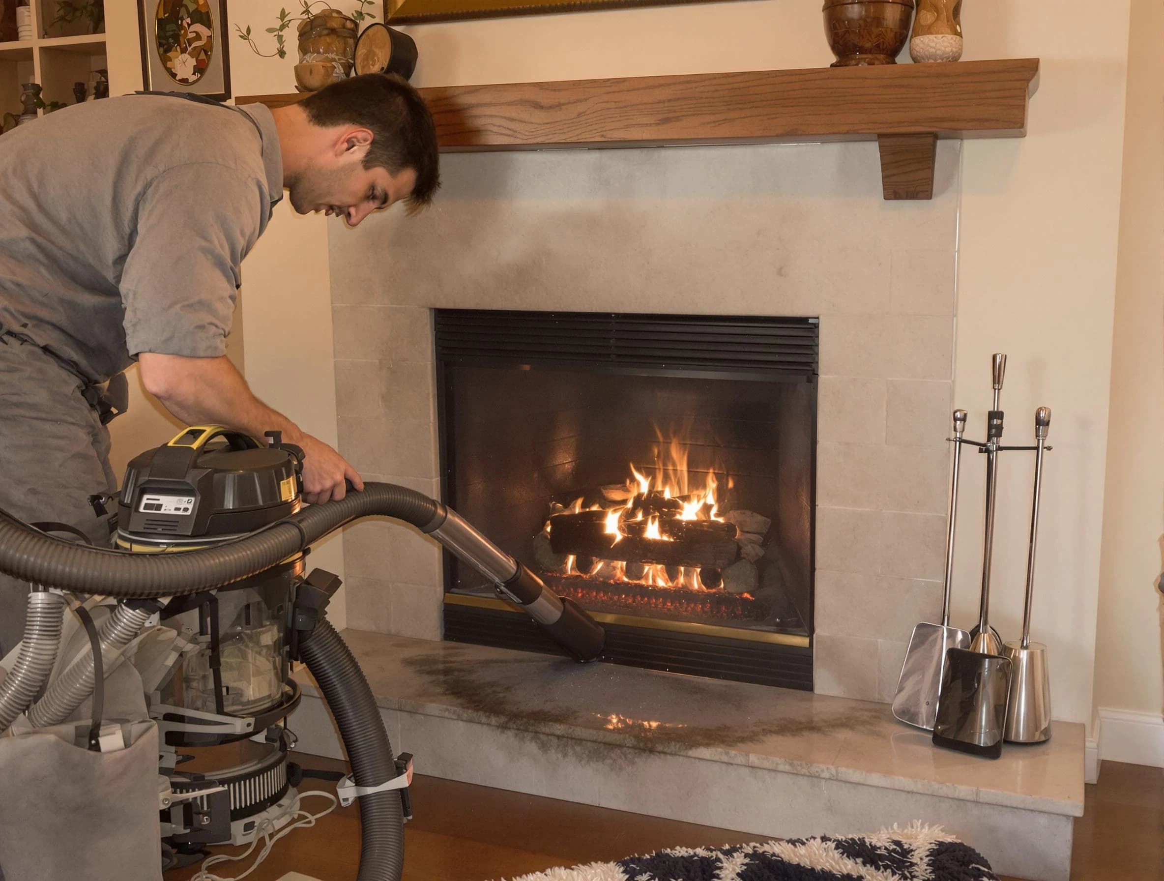 Routine fireplace upkeep by Maplewood Chimney Sweep in Maplewood, NJ