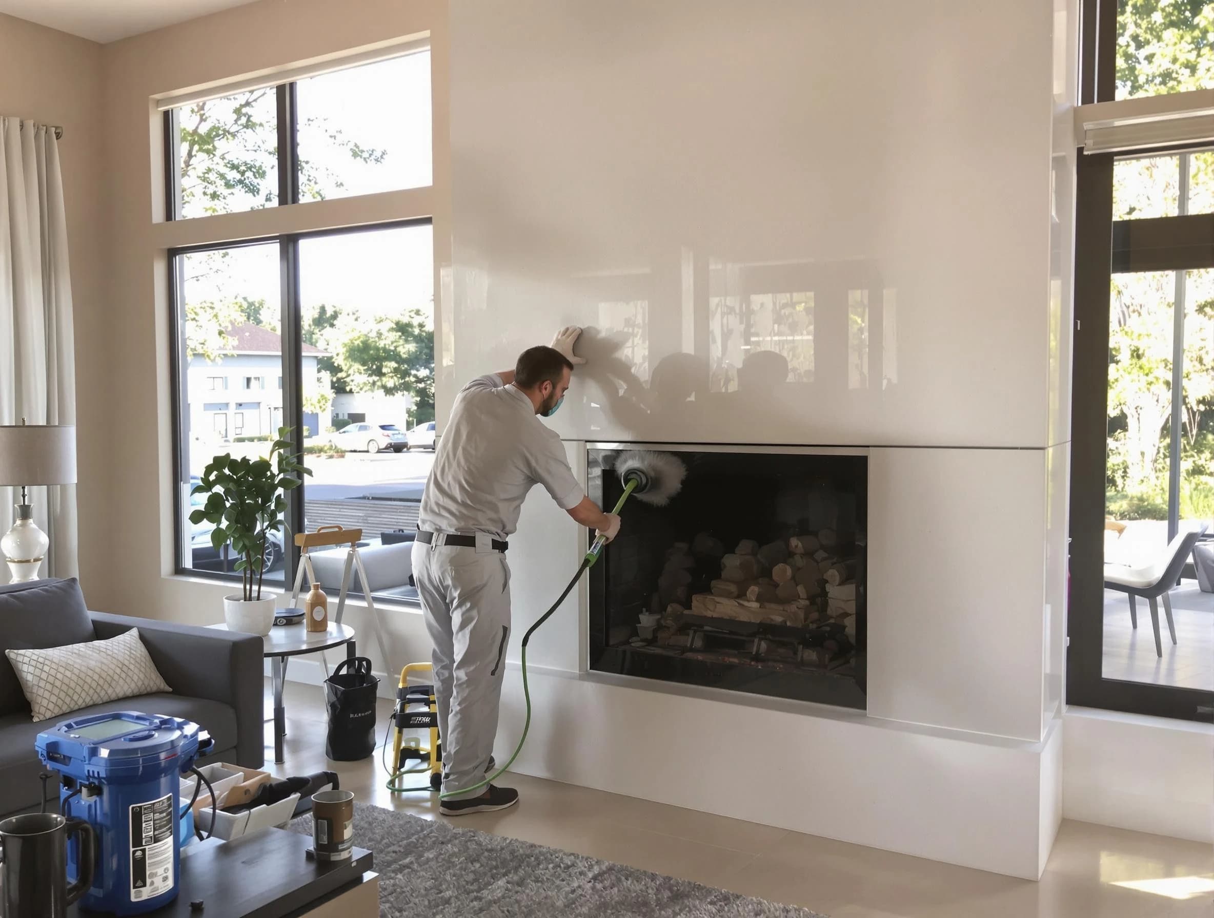 Maplewood Chimney Sweep performing thorough soot removal in Maplewood, NJ