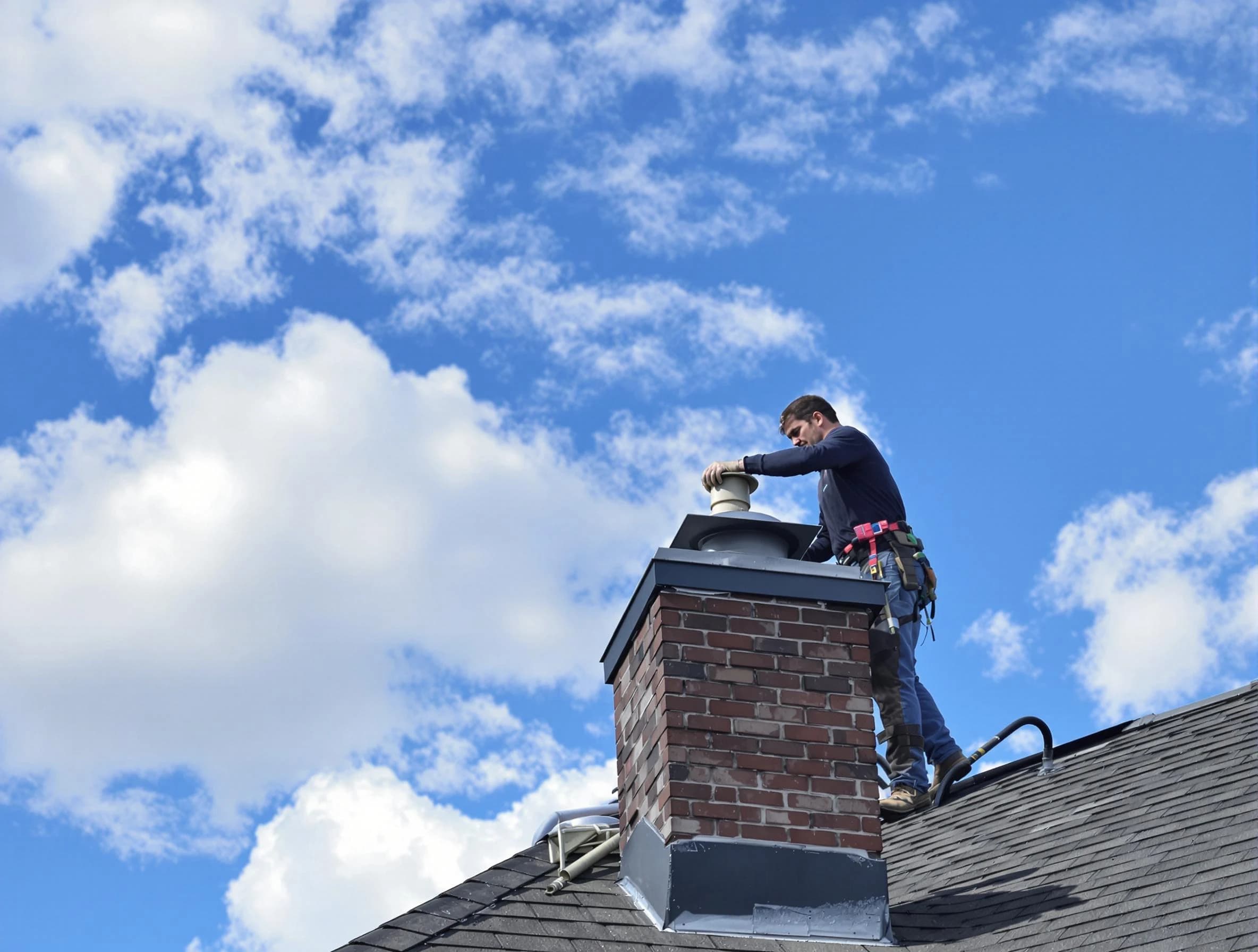 Maplewood Chimney Sweep installing a sturdy chimney cap in Maplewood, NJ