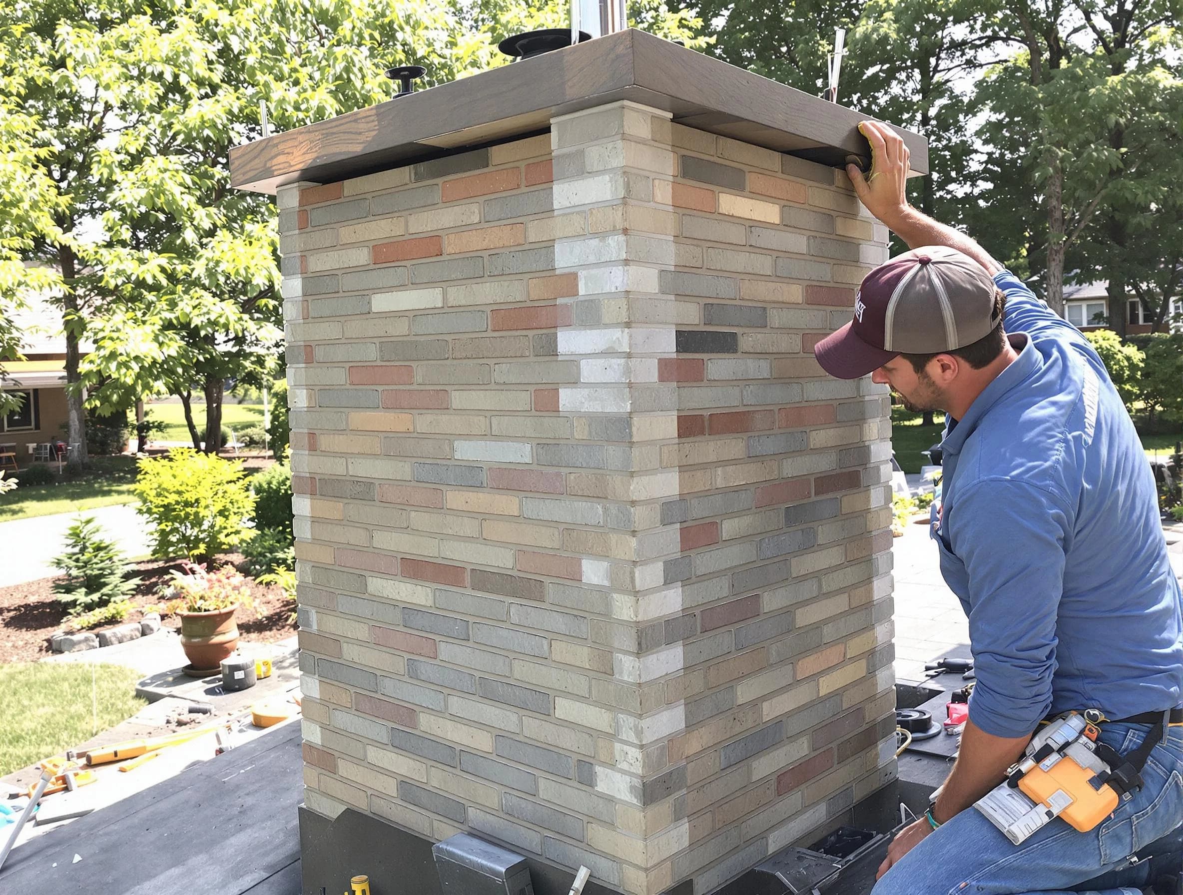 Maplewood Chimney Sweep completing a modern chimney remodel in Maplewood, NJ