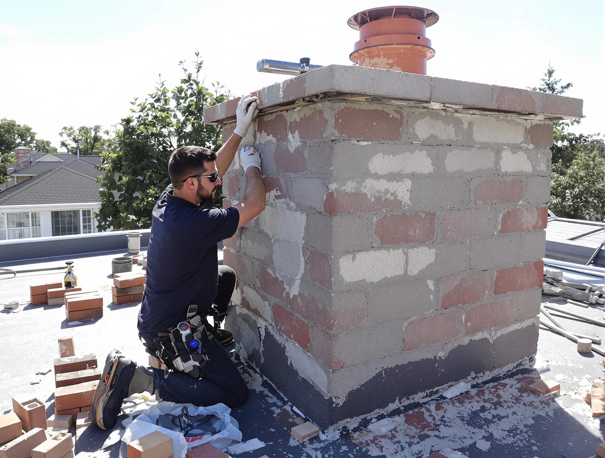 Advanced chimney repair process by Maplewood Chimney Sweep in Maplewood, NJ