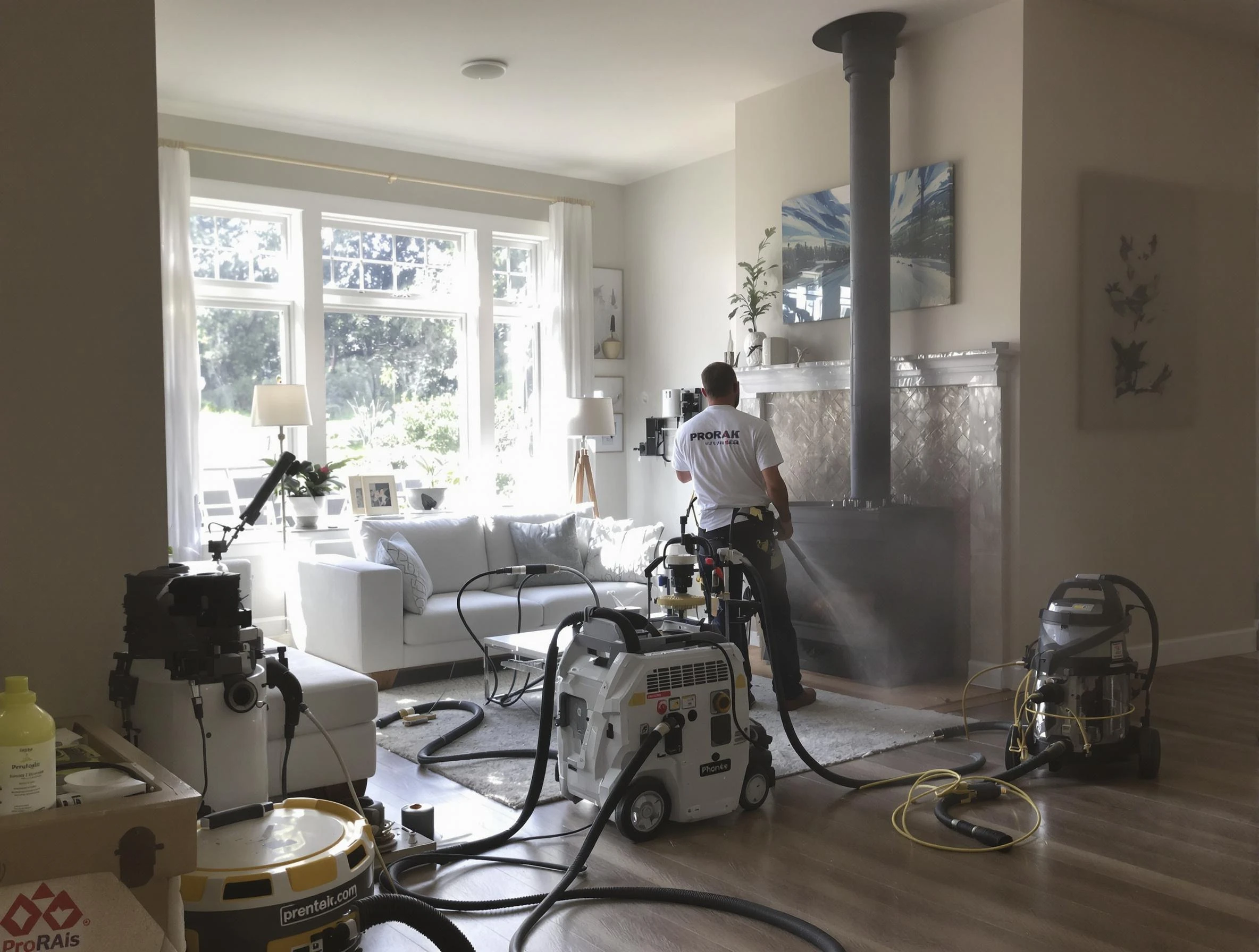 Soot removal service by Maplewood Chimney Sweep for a fireplace in Maplewood, NJ